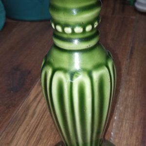 Green vintage porcelain candle holder